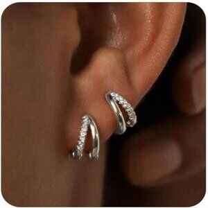 Gold Hoop Earrings for Women,14K Gold Huggie Hoop Earrings for Girls